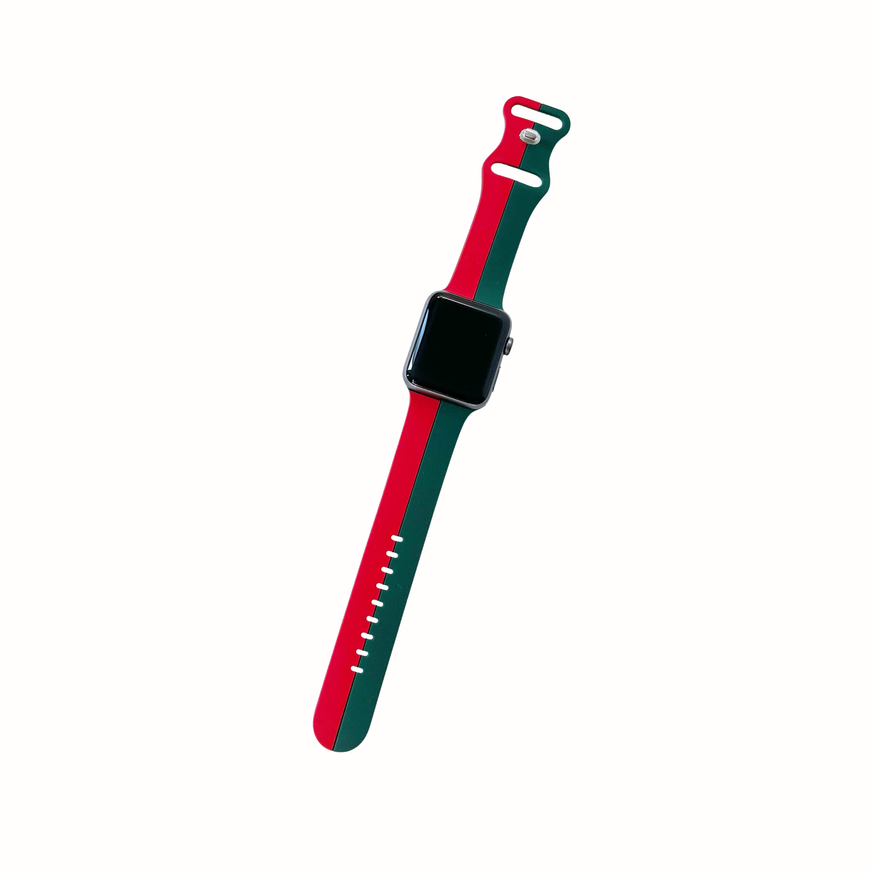 New Set of 5 Apple Watch Silicone Bands Green Red Maroon 3 PACK-Silicone Thin Bands For Apple Watch 2 3 4 5 Black  main image 2