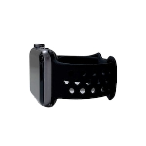 Black Silicone Apple Watch Band 38 40 42 44mm, Adjustable Silicone iWatch Sports Band for Women and Men, Ready to Ship, Gift for Him or Her
