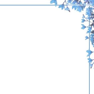 Afdrukbare blauwe bloemenpaginarand hoekontwerpen A4 PNG PDF