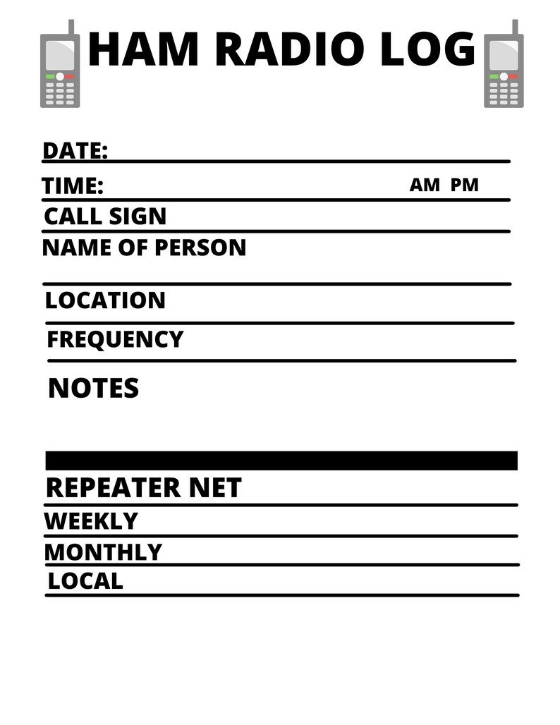Radio Log Amateur Radio Logbook - Etsy
