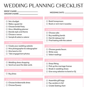 Wedding Planning Checklist | Wedding Checklist | Wedding Planner Printable | Wedding Planner Organiser | Bride Checklist | Instant Download