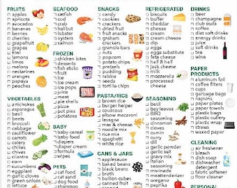 Boodschappenlijstje | Boodschappenlijstje eten | Afdrukbaar, digitaal | Sjabloon voor boodschappenlijst | Compatibel met Goodnotes, Notability | Digitaal, pdf