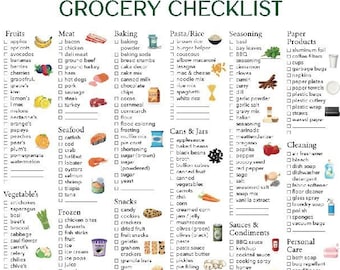 Grocery List | Food Shopping List | Grocery Checklist | Master Grocery List | Grocery List Template | A4 | PDF | Instant Download