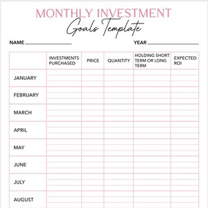 Printable Financial Goals Sheet | Financial Planning | Investment Goals Template | Track Finances | Compatible with Goodnotes, Notability