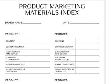Produktmarketing-Vorlage | Marketing Template | Marketing Planer | Kompatibel mit Goodnotes, Notability etc | Druckbar