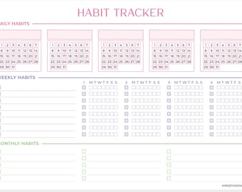 Habit Tracker Printable | Digital Habit Tracker | Routine Builder | Routine Tracker | 30 Day Habit Tracker | Instant Download