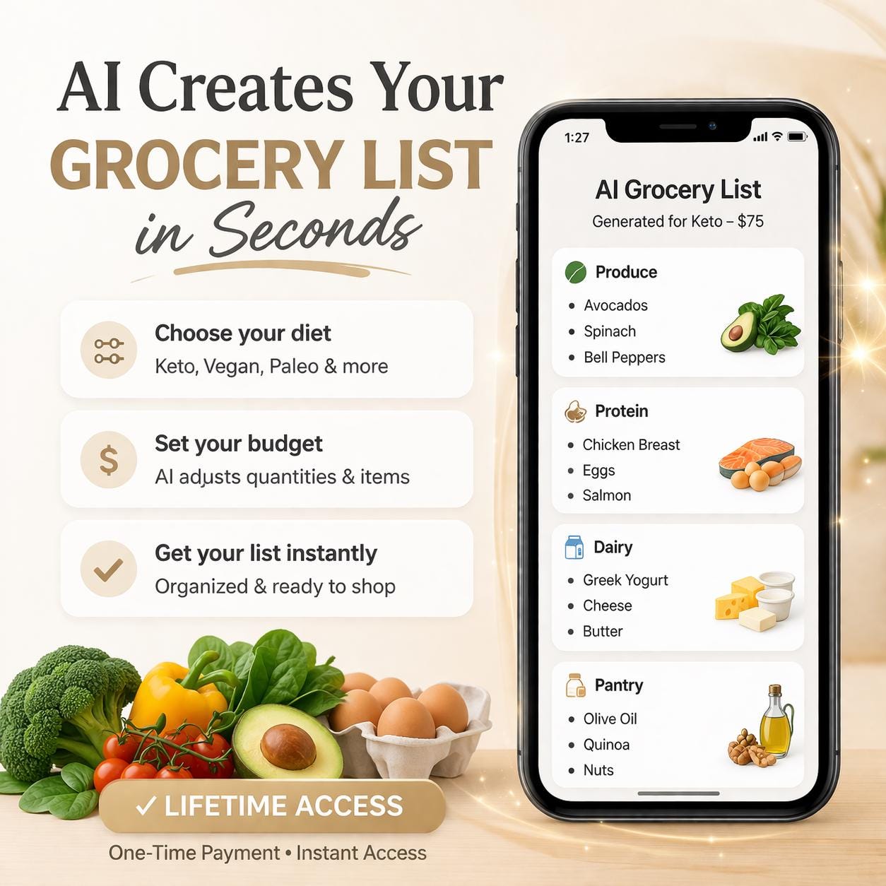 Meal Planner and Grocery List Generator | Editable Grocery List ...