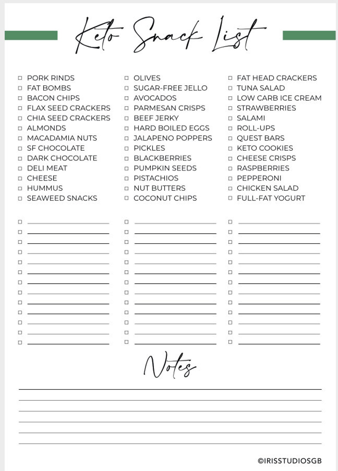 Keto Grocery List and Meal Planner Bundle Printable Keto - Etsy