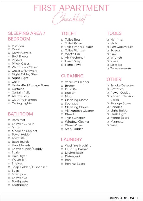 Calaméo - Your Checklist of First Apartment Essentials – Ben Hur