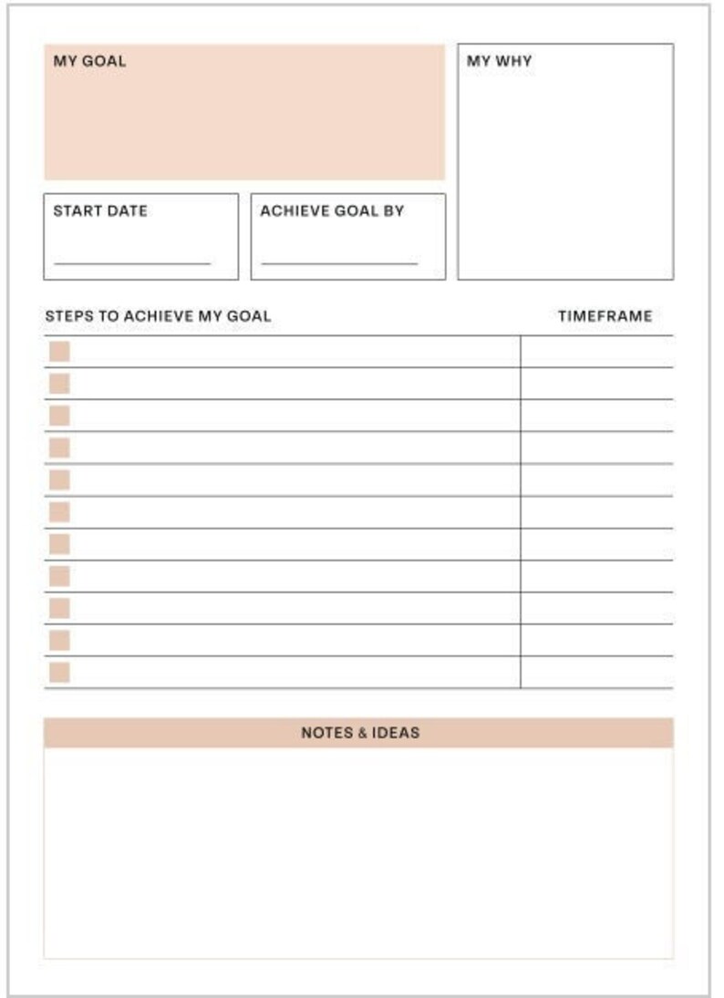Goal Planner Digital Template | Compatible With Goodnotes, Notability ...