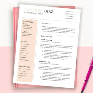 Google Docs Resume Template | Google Docs CV Template | Modern Resume Template With Photo | Professional Resume Template For Google Docs