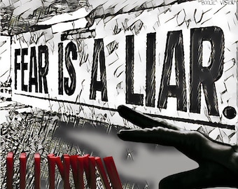 Fear Is A Liar Art Print, Motivational Wall Decor