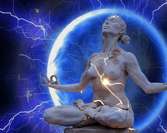 Yoga Pose Art Print, Empowered Woman, Spiritual Decor (Digital Art)