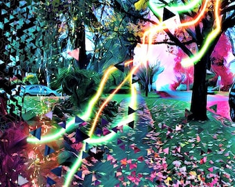 Abstract Autumn Park Stroll Art Print