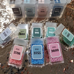 DMC Diamond Painting Labels, Color Coordinated DMC Stickers for Diamond Painting Containers, Organization, & Storage for Leftover Drills