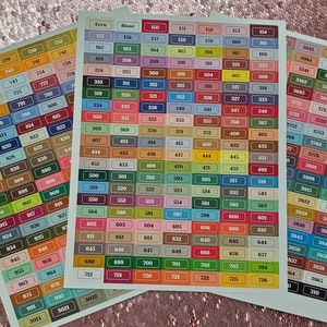 One Inch Rectangular DMC Diamond Painting Labels DMC Stickers for Drill Organization, Perfect Fit for Bella Art de Nicole Tray Stoppers