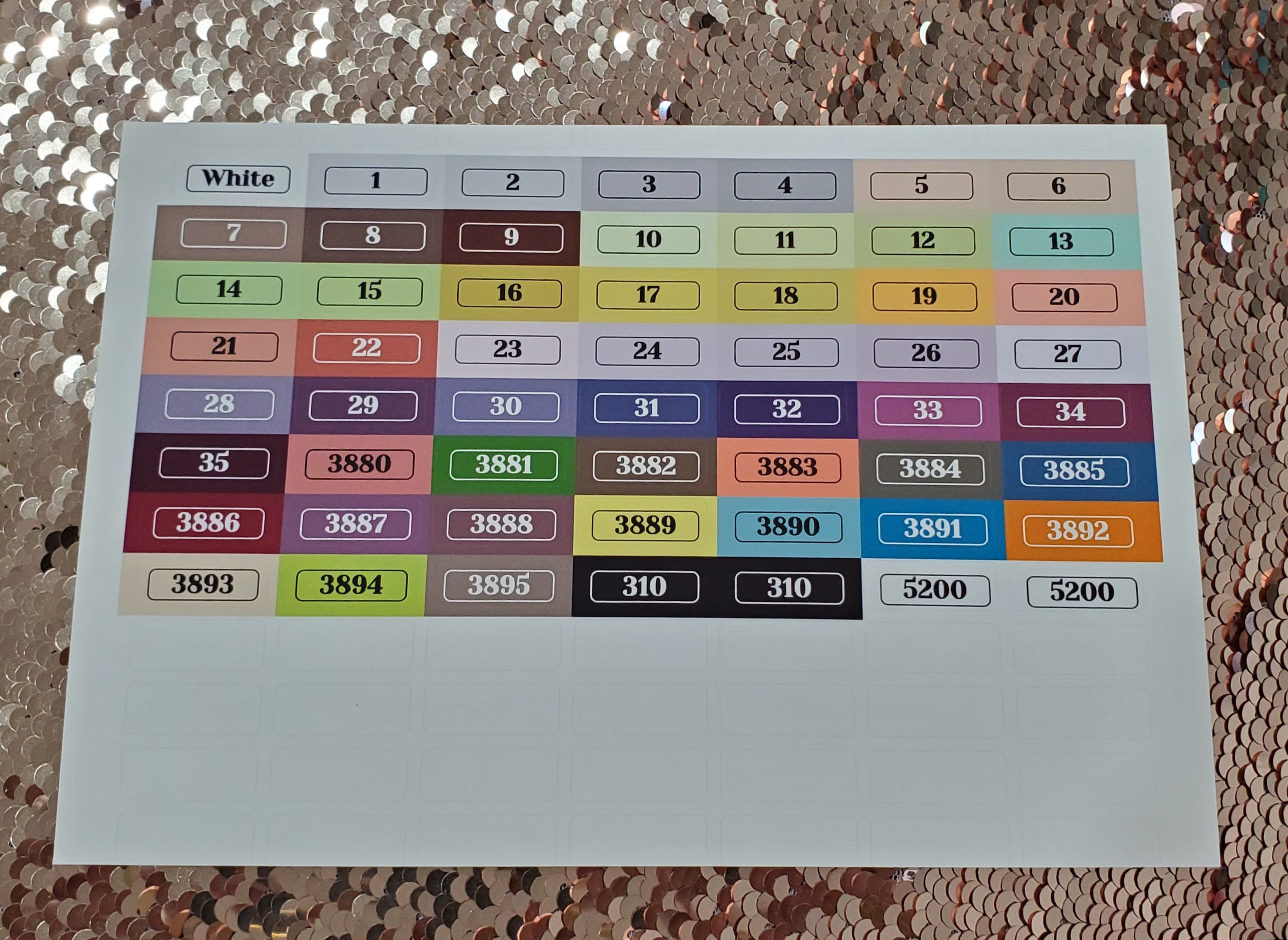 One Inch Rectangular DMC Diamond Painting Labels DMC Stickers for