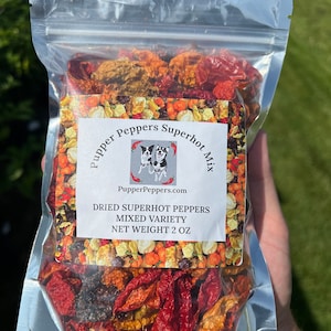 Super Hot Dried Peppers - 1 ounce - Quality Clean Peppers, Pepper Spices, Pepper Seasoning, Cooking Spices