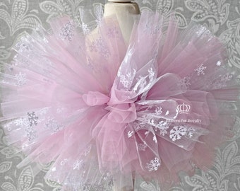 Baby Kids Toddler Childrens Tutu Skirt Cake Smash Mixed Light Pink Grey White Snowflake Flowergirl Princess Birthday Puffball UK Seller