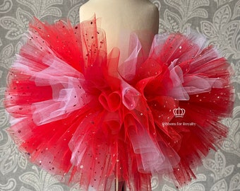 Baby Kids Toddler Tutu Skirt Cake Smash Red White Sparkly Birthday Party Valentines Christmas Princess Birthday Puffball UK Seller