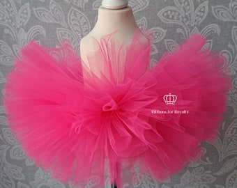 Baby Kids Toddler Childrens Big Puffy Tutu Skirt Cake Smash Bright Vibrant Hot Pink Neon Flowergirl Princess Birthday UK Seller