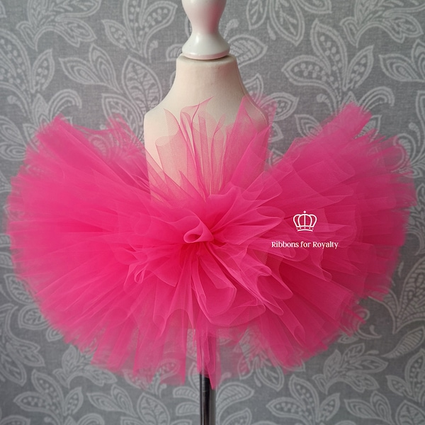Baby Kids Toddler Childrens Big Puffy Tutu Skirt Cake Smash Bright Vibrant Hot Pink Neon Flowergirl Princess Birthday UK Seller