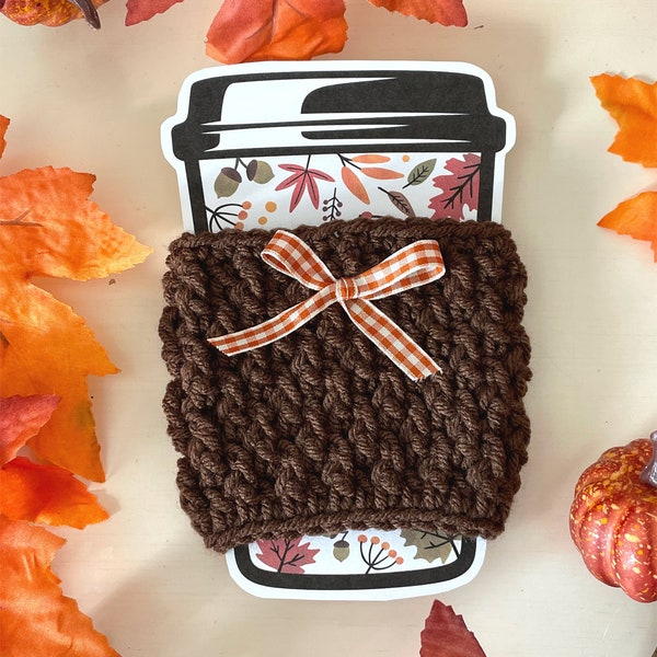 Crochet Cup Cozy, Coffee Cup Holder, Fall Cup Cozy, Drink Sleeve, Hot Cup Cozy, To Go Cozy, Teacher Gifts, Fall Gifts, Handmade, Reusable