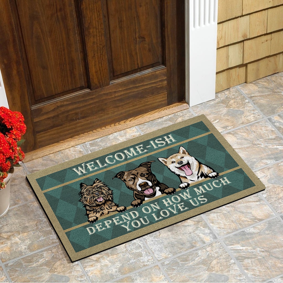 Funny Dog Mat, Personalized Dog Doormat, Housewarming Gift, Custom Pet Doormat, Gift for Dog
