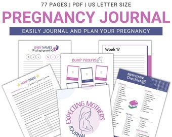 Printable Pregnancy Planner and Journal, Pregnancy Memory Journal, Pregnancy Diary, Pregnancy Organizer, Pregnancy Checklist