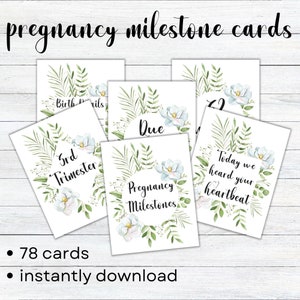 Carte d'étape imprimable de grossesse, cartes d'étape de bosse, annonce florale de grossesse, cadeau de grossesse, cadeau pour que la maman soit