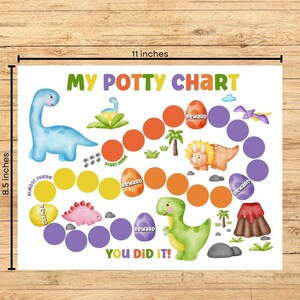 dinosaur potty training chart size