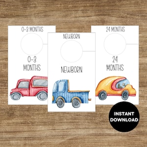 Car Closet Dividers, Nursery Closet Organizer, Printable Baby Closet Dividers for Boys