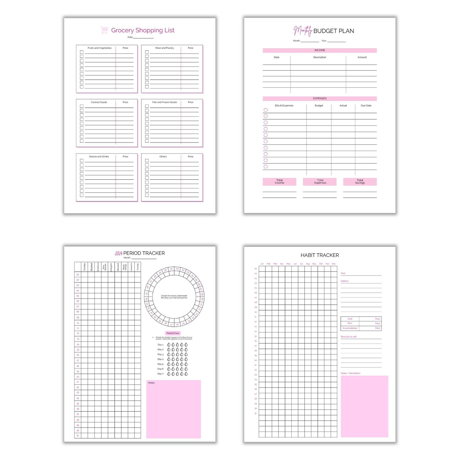 Printable Planner 2024 Planner 2024 Printable Planner Printable Pages