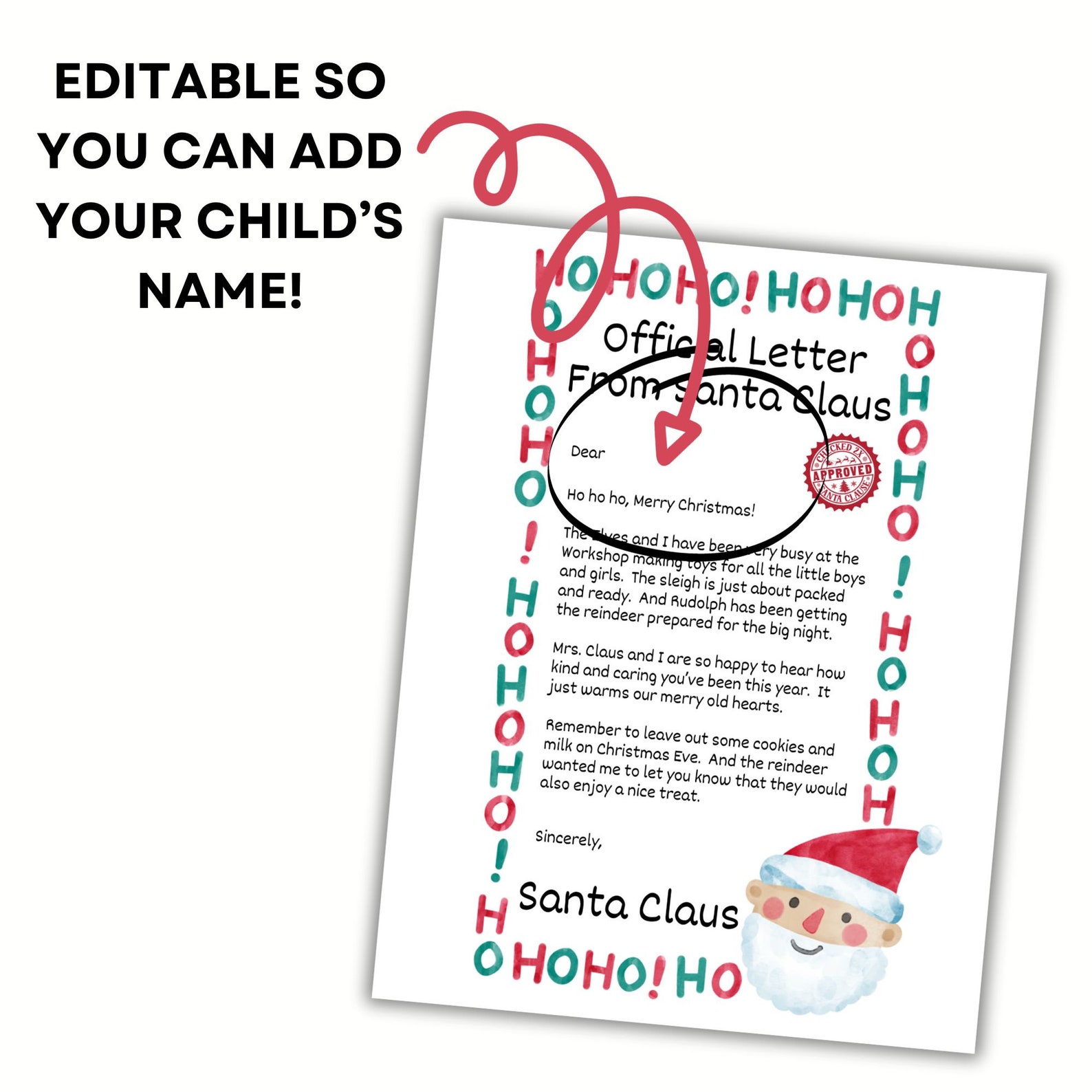 Printable Letter From Santa Printable Santa Letters Printable