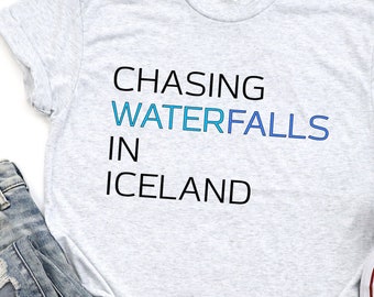 Chasing Waterfalls in Iceland RETAIL FIT Tee // Vacation Tee // Travel Tee // Unisex Triblend Tee