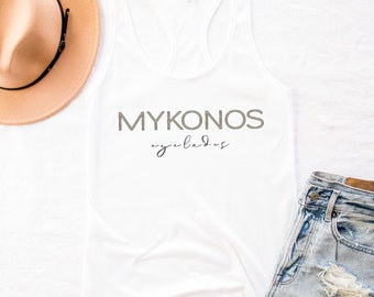 Mykonos Cyclades Greece Tank // Travel Tank // Beach Tank // Vacation Tank // Women's Tank Top