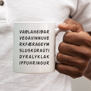 Longest Icelandic Word Mug | Travel Mug | Iceland Mug | White Ceramic Mug