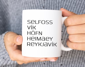Iceland Spots Mug // Travel Mug // White Ceramic Mug