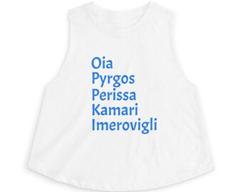 Santorini Spots Crop Tank Top // Greece Crop Tank Top