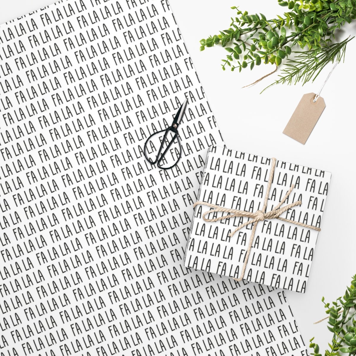 Modern Fa La La La Christmas Wrapping Paper