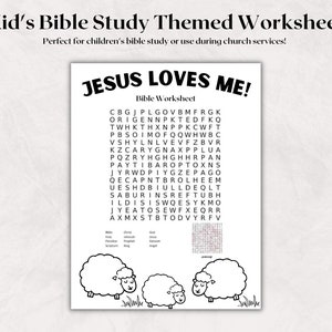 Children&#39;s Bible Word Search Worksheet | Children&#39;s Bible Study | Bible Worksheet for Kids | Christianity Bible Color Pages