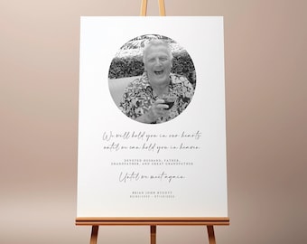 Funeral Welcome Sign In Loving Memory Sign Funeral Memorial Sign Minimalist Funeral Welcome Poster Celebration of Life Memorial Sign Funeral