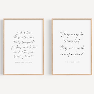 Twins Nursery Decor Twin Print Twins Wall Art Twins Nursery Print Gift for Twins Quote Twin Girls Twin Boys Twins Wall Decor Twin Gift