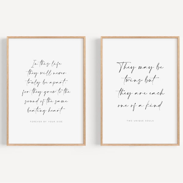 Twins Nursery Decor Twin Print Twins Wall Art Twins Nursery Print Gift for Twins Quote Twin Girls Twin Boys Twins Wall Decor Twin Gift