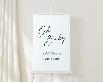 Baby Shower Welcome Sign | Printable | Black and White | Print | Wall Art - DIGITAL DOWNLOAD