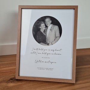 Husband Wife Partner In Loving Memory Print Sympathy Gift Photo Memorial Keepsake Print Loss of Loved One Thinking of You Memorial Gift