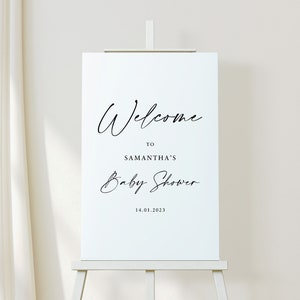 Cartello di benvenuto per baby shower, cartello per baby shower, decorazioni per baby shower, cartello bianco per baby shower, cartello Oh Baby, cartello di benvenuto per baby shower, benvenuto baby shower