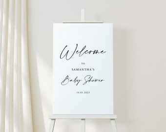 Letrero de bienvenida para baby shower Letrero para baby shower Decoraciones para baby shower Letrero blanco para baby shower Letrero de "Oh Baby" Letrero de bienvenida para bebé Bienvenido baby shower