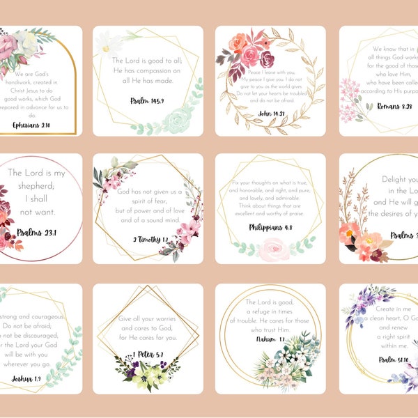 Encouraging Scripture Cards Digital Download Set of 12