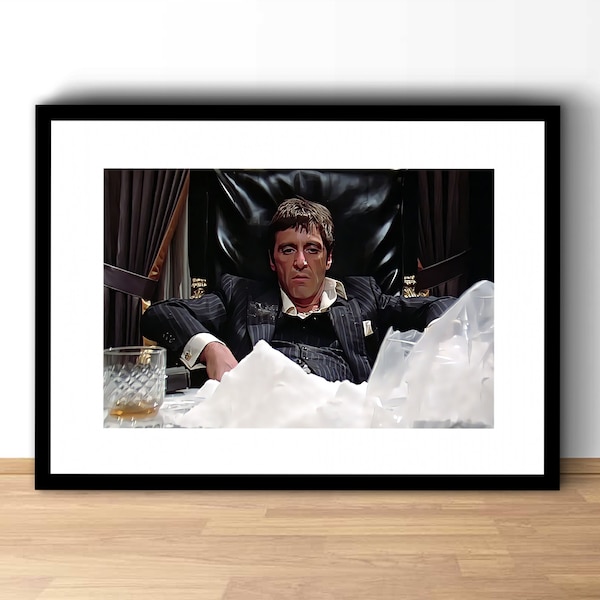 Scarface Poster - Tony Montana Poster - Scarface Digital Oil Painting Poster Print